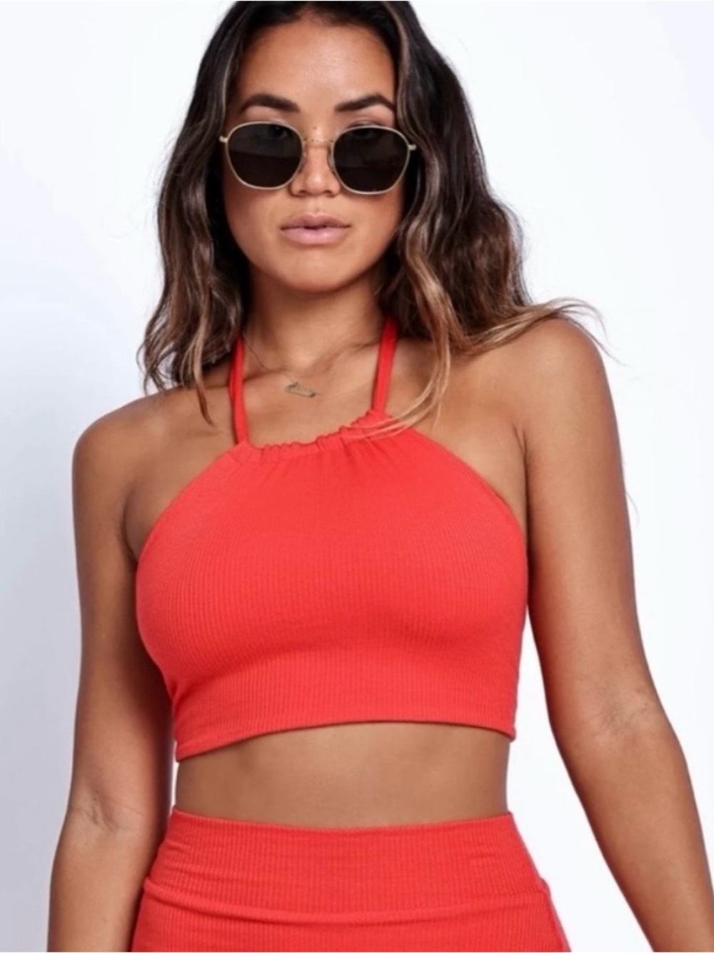 SKATIE Betty Halter Top in Neon Red